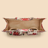 Sac fourre-tout en toile à double poche cargo, imprimé floral et papillons vintage, pour femme, vente en gros