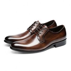New 2025 Leather Shoes for Men - Genuine Cowhide Business Formal Leather Handmade Dress Shoes - Product Image 2