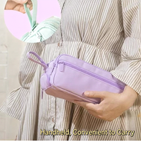 Trousse à crayons minimaliste coréenne multi-compartiments grande capacité double couche avec fermeture éclair, pochette pour étudiant, sac de rangement personnalisable avec logo