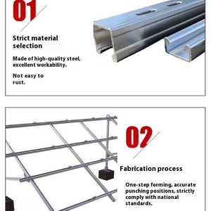 Support de colonne d'abri d'auto à <span class=keywords><strong>poutre</strong></span> en acier personnalisable Support de plancher de panneau photovoltaïque en zinc aluminium et magnésium Support conçu en usine - Product Image 3