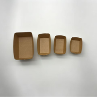 Prêt à expédier : Barquette jetable épaisse résistante à l'huile en papier kraft recyclé pour frites et poulet frit