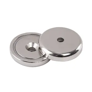 Neodymium Round Base Magnet with Mounting Screws Strong Permanent Rare Earth Magnets Pot Magnets 1.26 inch D32