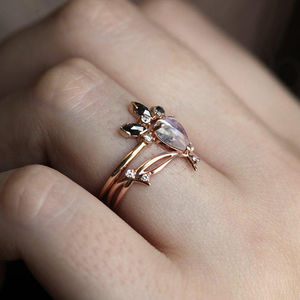 High Quality Rose <b>Gold</b> Plated Natural Moonstone <b>Ring</b> <b>Dainty</b> Fashion Jewelry Engagement <b>Ring</b> in 925 Sterling Silver - Product Image 4
