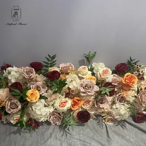 DKB pabrik desain populer latar belakang bunga buatan perlengkapan pengaturan bunga mawar buatan Hydrangea Acara lengkungan
