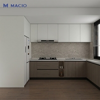 Ensemble d'unités de rangement modulaires de cuisine MACIO modernes prêtes à assembler, meubles de cuisine de conception moderne, ensembles complets pour villa