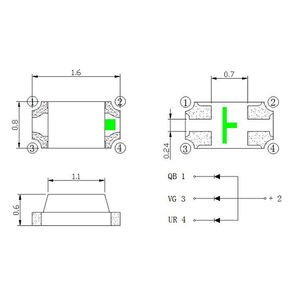 Ekinglux 0603 Mini Led Chip Tri-Color Rgb Smd Met Hoge Lichtstroom 3V Sanan Componenten Met Rood Blauw En Groen Licht - Product Image 2