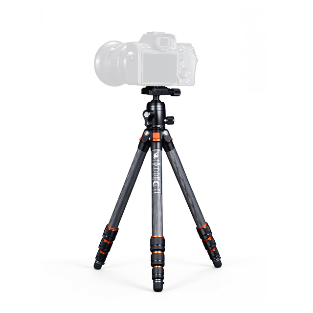 Portable Camera Travel Tripod Flexible Vlog Tripod with 360 Degree Ball Head Quick Release Carbon Fiber Tripod