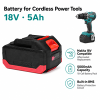 Batterie lithium-ion 18V 5.0Ah de remplacement pour perceuse sans fil Malita 18V BL1820 BL1830 BL1840 BL1850B BL1860B