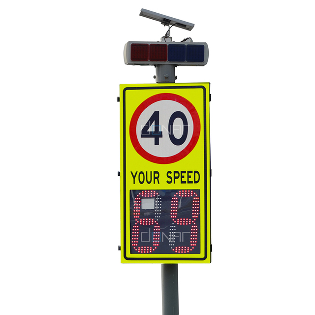 Solar Powered LED Traffic Radar Speed Sign Board 2 or 3 Digit Road Safety Detective Speed Warning Limit Sign Dual-Color Display