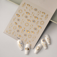 Gold Metallic Eye Design Nail Art Aufkleber Silber Blau Eye Decals Nail Art UV Gel Kleber Aufkleber Design Dekorationen Maniküre