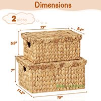 Panier de rangement rectangulaire multifonction en rotin tressé à la main Ecoka Vietnam, écologique, pour vêtements et décoration intérieure, nouveau design, naturel