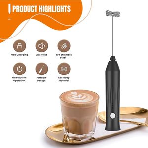 Mousseur à lait électrique portable à 3 vitesses avec charge USB, machine à café automatique avec mousseur à lait - Product Image 3