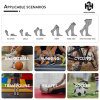 Chaussettes de sport en coton jacquard personnalisées avec logo, respirantes, rayées, pour homme et femme, idéales pour l'hiver.