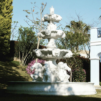 Fontaine d'eau romaines en marbre, article de décoration de jardin d'extérieur, fontaine pour piscines avec chevaux