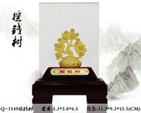 Adorno de oficina chino personalizado regalos de Feng Shui decoración del hogar buena suerte riqueza moneda oro dinero árbol