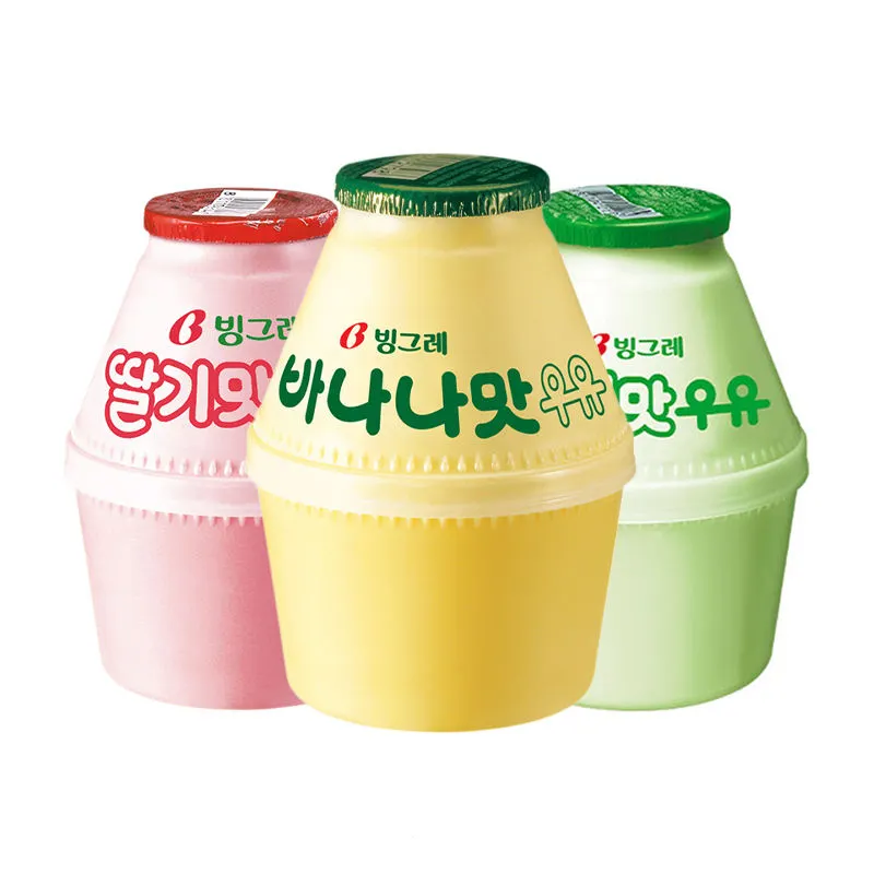 Bebida 238ml * 4 Infantil leite Beringrain Coreia Bananas Morangos Cantaloupe