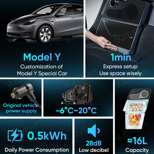 VJOYCAR <span class=keywords><strong>frigorifero</strong></span> <span class=keywords><strong>per</strong></span> auto Tesla modello Y Trunk 12 Volt portatile <span class=keywords><strong>frigorifero</strong></span> 16L capacità compressore raffreddamento viaggio campeggio - Product Image 3