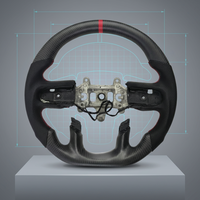 Volant de course sportif personnalisé en fibre de carbone forgée pour Dodge SRT Hellcat Redeye Mercedes-Benz Classe S avec garniture en cuir PU