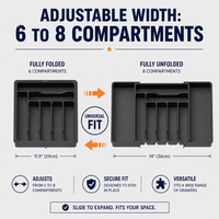 Organisateur d'ustensiles extensible pour la cuisine, plateau réglable pour couverts et argenterie