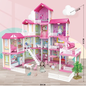 MILI semblant jouer 416 pièces fille princesse jouet accessoires meubles bricolage assemblage grande taille rêve rose <span class=keywords><strong>maison</strong></span> de poupée avec fille poupée - Product Image 3