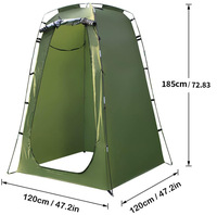 Tente de toilette extérieure quatre saisons, douche, cabine d'essayage, cabine d'intimité, monocouche, à piquets de type trigone/V, portable, en polyester, pour le camping