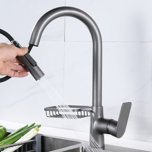 Luxury Gold Kitchen Brass Single Lever Cold and Hot Water Pull Out Sprayer Kitchen AT9408G Kitchen - Product Image 1