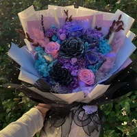 Vente en gros de cadeaux de fête des mères fleurs séchées éternelles Real Touch ballons bouquet de roses conservées pour les cadeaux de Saint-Valentin