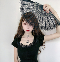 Éventails pliables en dentelle de style chinois vintage pour fêtes, Halloween, mariages, danse, décoration, accessoires de cosplay