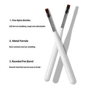 Japanese Style Flat Head UV Gel Painting Brush Short Handle Customizable Manicure Supplies for Nail Studio and Salon Use - Product Image 3