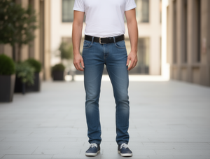 Cinturón de Cuero Genuino para Hombre, 4.0cm, Hebilla Cubierta, 125cm, Color Sólido Informal - Product Image 2