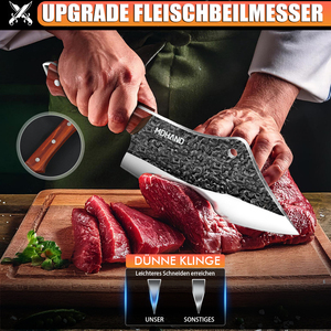 Ensemble de 7 couteaux de cuisine en acier inoxydable avec étui de transport en cuir, design ambidextre, incluant des couteaux à désosser, Santoku et de <span class=keywords><strong>boucher</strong></span> - Product Image 2