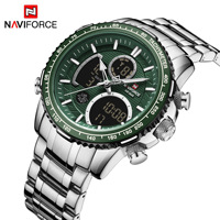 Montre-bracelet pour homme NAVIFORCE 9182, grande taille, double affichage, chronographe, décontractée, pour affaires, quartz, numérique