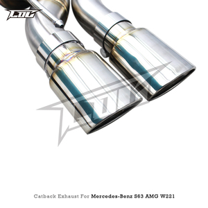 Système d'échappement Catback personnalisé pour Mercedes-Benz S63 AMG W221 6.2L 2008-2012 |   Silencieux de performance en acier inoxydable poli SS304 de 1,5 mm - Product Image 6