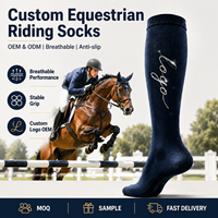 Chaussettes d'équitation personnalisées avec logo en strass, respirantes, à compression, hauteur genou, pour l'équitation