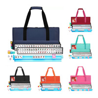 Jeu de Mahjong américain 53*23*11cm avec 166 tuiles, 4 supports et pousseurs, sac de transport portable, dés, jetons et accessoires complets pour le voyage