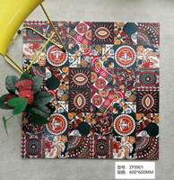 Azulejo de Porcelana Mate Estilo Marroquí Blaze Build, 600x600mm, 9mm de Grosor, Antideslizante, Geométrico Floral, para Pared de Baño