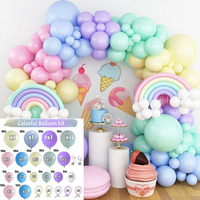 Kit de guirlande d'arche de ballons arc-en-ciel 252 pièces, décorations écologiques pour Pâques, anniversaires, mariages