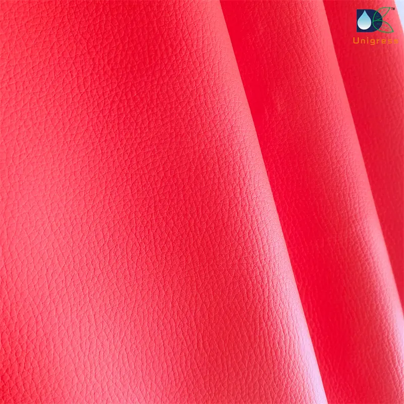 0.7mm厚赤色人工皮革PVCレザー在庫ロットPVC/PU人工皮革高品質
