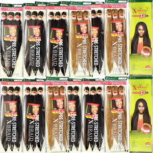 Extensions de tresses au crochet <span class=keywords><strong>Afro</strong></span> <span class=keywords><strong>Kinky</strong></span> 3X 52 pouces 300g, pré-étirées, thermoformables à l'eau chaude, Yaki Lisse, sans trame, direct usine - Product Image 1