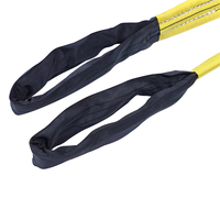 Nuevo tipo 100% poliéster negro ojo a ojo amarillo 3 toneladas redondo Web Sling