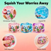 Jouets Squishy Festifs en Forme de Trio de Noël (Bonhomme de Neige, Père Noël, Sapin) Remplis de Liquide, Idéal pour la Maison et le Bureau, Cadeau Parfait