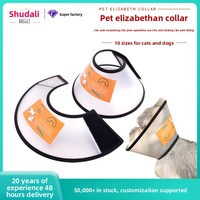 Collier Élisabéthain Transparent pour Animaux de Compagnie en Gros, Faible MOQ, Réglable avec Velcro, Anti-Léchage, pour la Récupération des Plaies, pour Chats et Petits Chiens, OEM