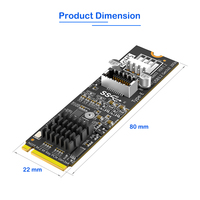 بطاقة توسعة M.2 NVMe Key-M إلى USB 3.2 من النوع E بسرعة 20 جيجابت في الثانية مع شريحة ASM3242 ومحول للوحة الأمامية USB-C مع مصدر طاقة SATA