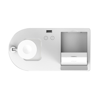 Custom Logo Multifunctionele 4 In 1 Draadloze Oplader Stand 15W Snel Opladen Mobiele Telefoonhouder Bureau Met Lamp En Wekker F5