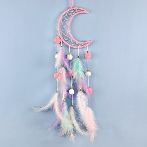 <span class=keywords><strong>Attrape</strong></span>-rêves étoile lune chat avec lumière <span class=keywords><strong>pour</strong></span> enfants filles chambre décor à la maison coloré plume <span class=keywords><strong>attrape</strong></span>-rêves artisanat fait à la main - Product Image 2