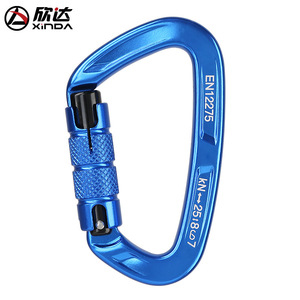 Xinda Carabiner D-Shape Aluminum Alloy <b>Locking</b> Safety Hook For Climbing Rappelling Outdoor Use - Product Image 3