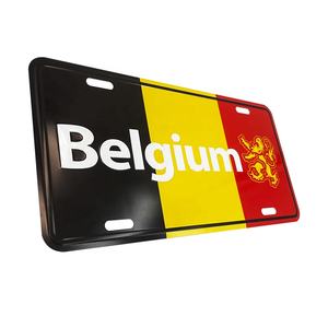 Plaques d'immatriculation de voiture décoratives en aluminium métallique souvenir de <span class=keywords><strong>Belgique</strong></span> avec logo personnalisé en relief, technique de moulage sous pression, <span class=keywords><strong>plaque</strong></span> nominative <span class=keywords><strong>personnalisée</strong></span> - Product Image 4