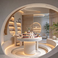 Stérilisateur de salon de manucure de style nordique personnalisé, chaise de pédicure minimaliste, design intérieur de salon de manucure, salon de nail art multifonctionnel