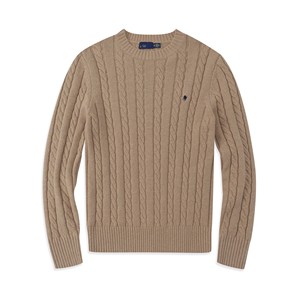 Suéter <span class=keywords><strong>de</strong></span> <span class=keywords><strong>punto</strong></span> trenzado <span class=keywords><strong>de</strong></span> algodón para <span class=keywords><strong>hombre</strong></span>, estilo <span class=keywords><strong>Ralph</strong></span> <span class=keywords><strong>Lauren</strong></span>, cuello redondo, antiarrugas, con logotipo bordado en la parte delantera, para invierno. - Product Image 5