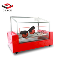 Nouvelle machine à hot-dogs commerciale en acier inoxydable, 7 rouleaux, équipement de snack, rouge, électrique, automatique